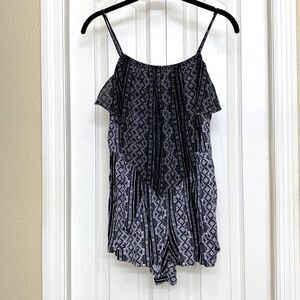 BCBGeneration Black & White Handkerchief Romper